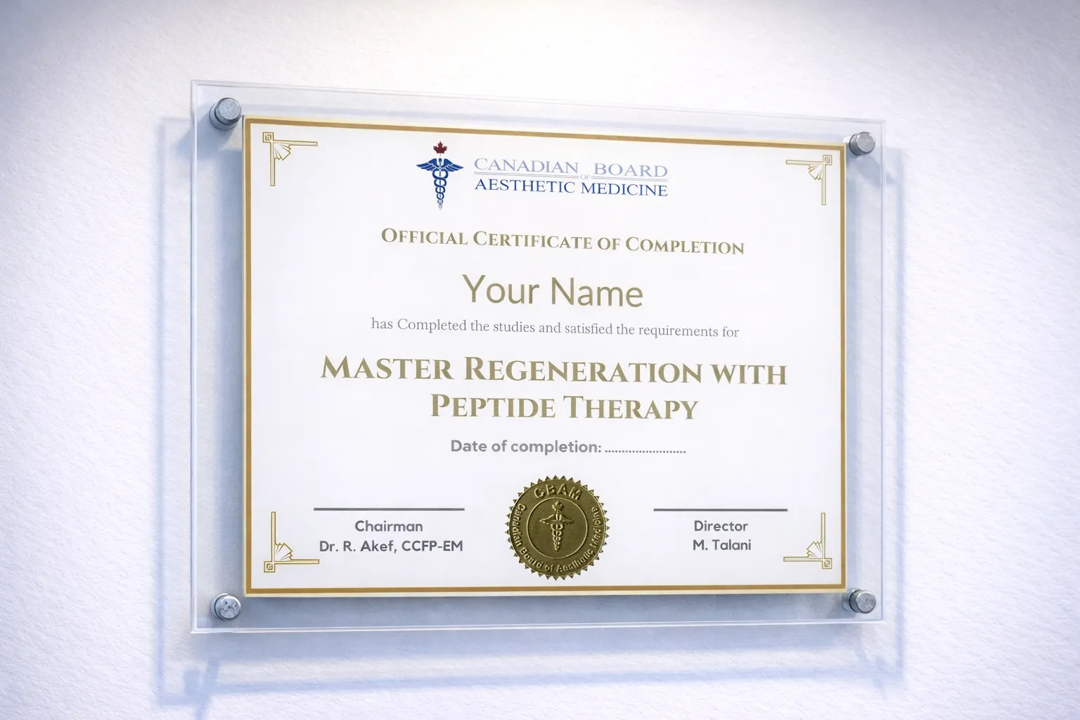 CBAM Peptide Therapy Certificate