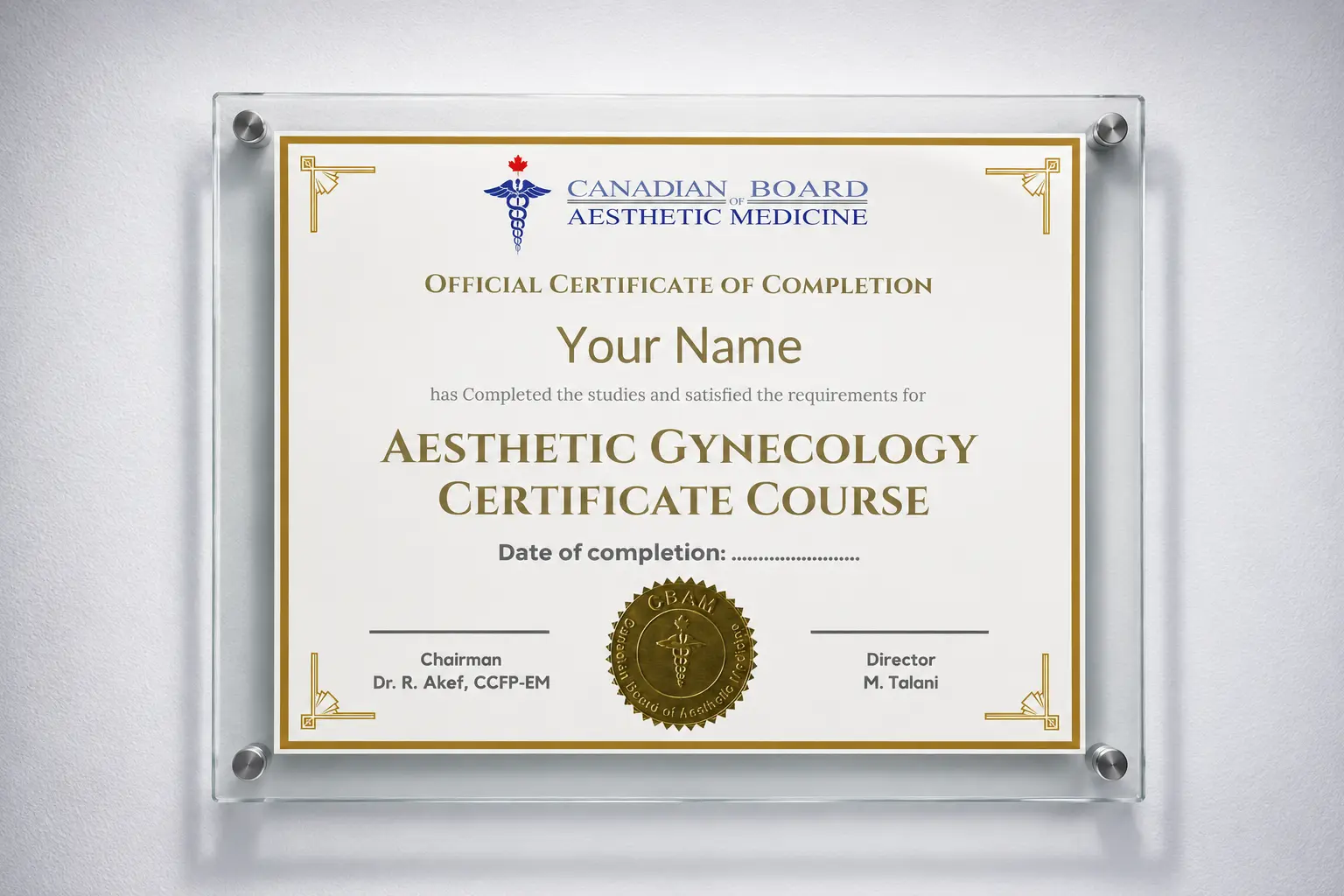 Aesthetic Gynecology Certificate