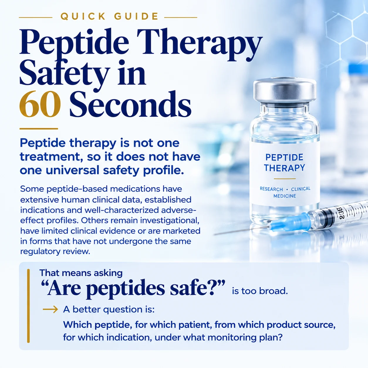 Peptide Therapy Safety in 60 Seconds, part 1